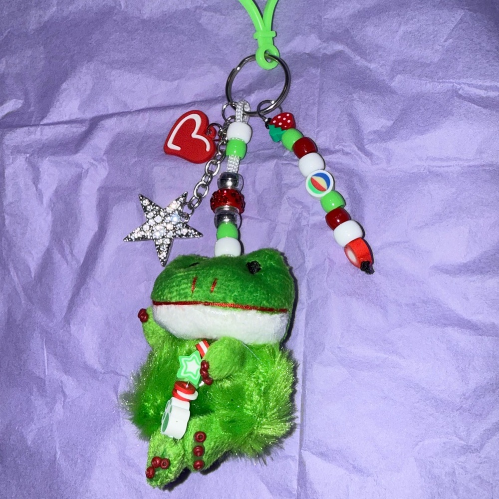 Green Plushie Backpack Bag Charm Buddy